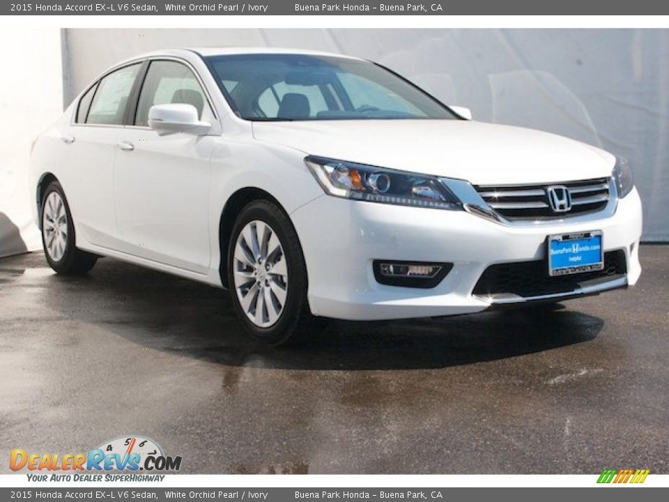 2015 Honda Accord EX-L V6 Sedan White Orchid Pearl / Ivory Photo #1