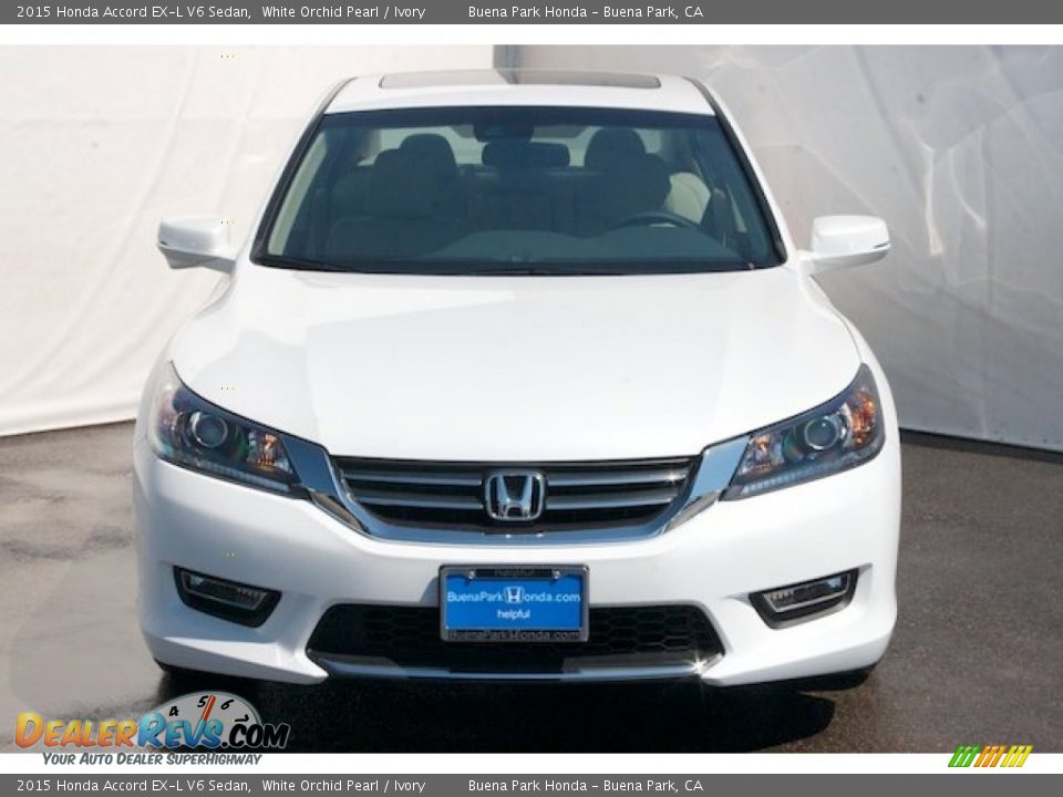 2015 Honda Accord EX-L V6 Sedan White Orchid Pearl / Ivory Photo #2