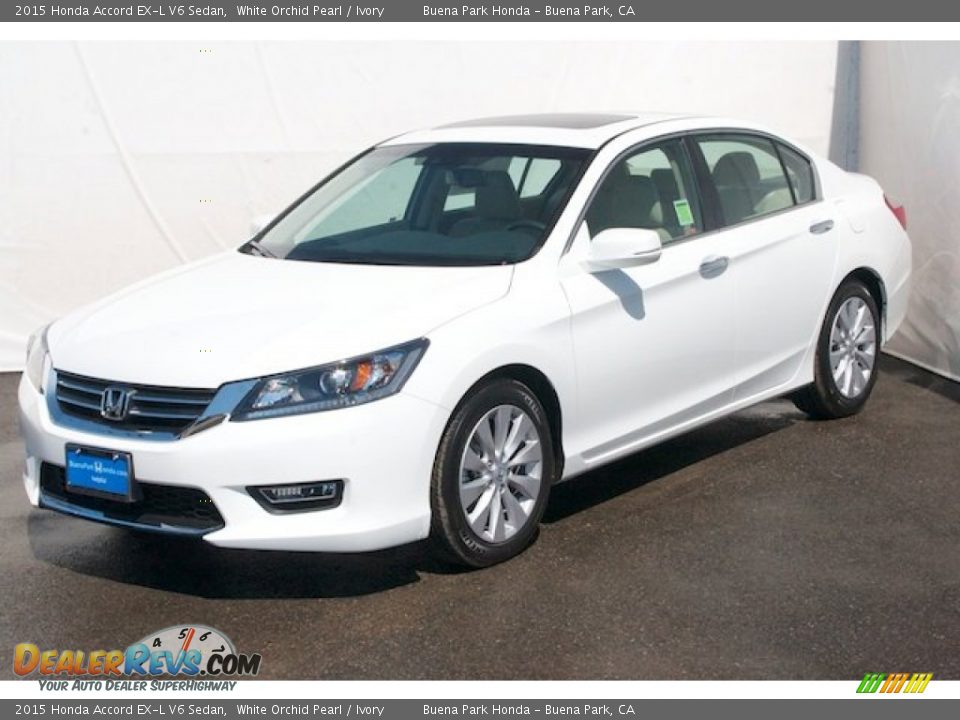 2015 Honda Accord EX-L V6 Sedan White Orchid Pearl / Ivory Photo #3