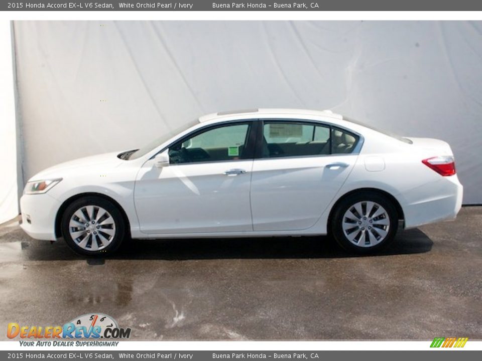 2015 Honda Accord EX-L V6 Sedan White Orchid Pearl / Ivory Photo #4