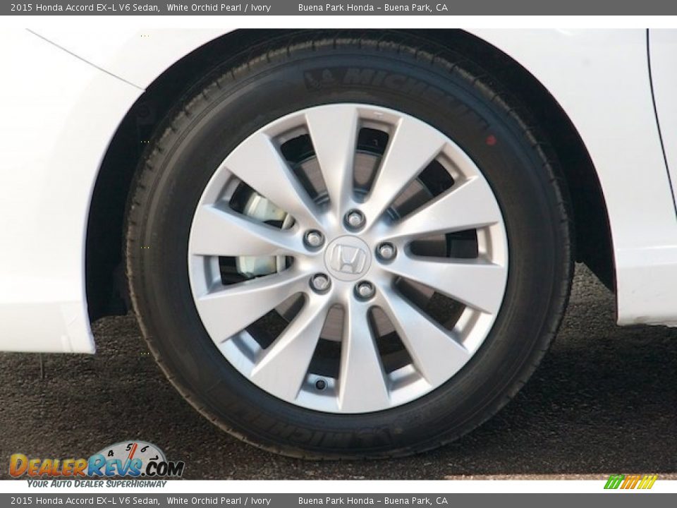 2015 Honda Accord EX-L V6 Sedan White Orchid Pearl / Ivory Photo #7