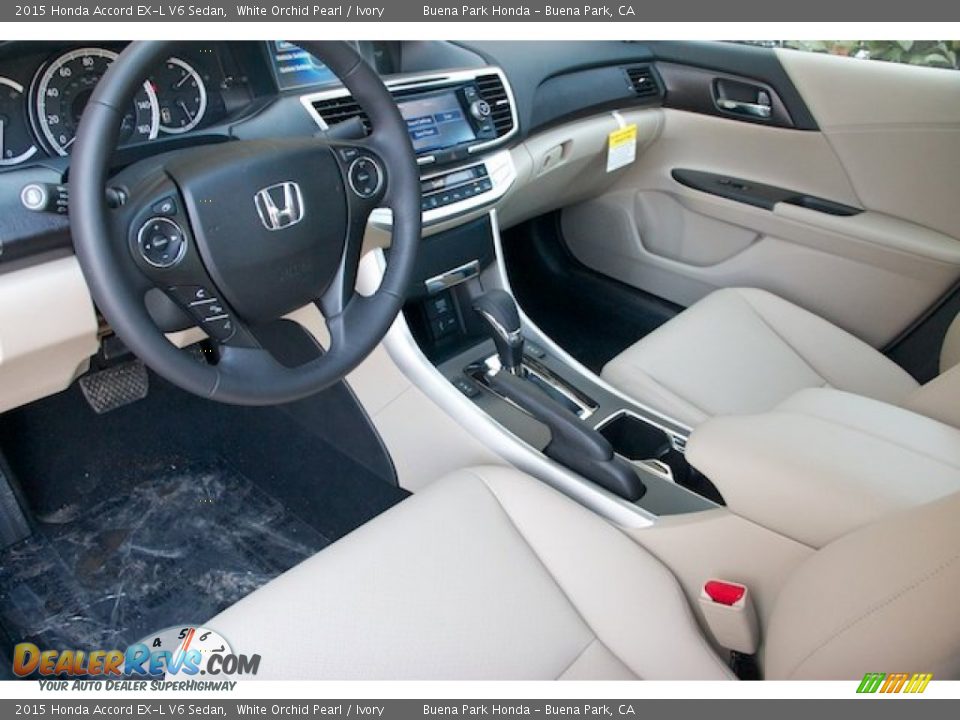 2015 Honda Accord EX-L V6 Sedan White Orchid Pearl / Ivory Photo #10