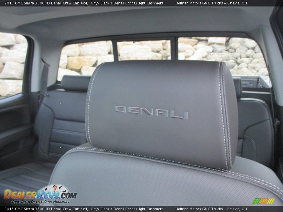 2015 GMC Sierra 3500HD Denali Crew Cab 4x4 Onyx Black / Denali Cocoa/Light Cashmere Photo #36
