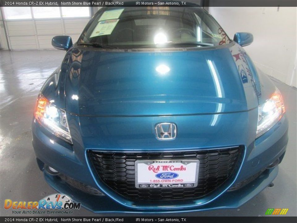 2014 Honda CR-Z EX Hybrid North Shore Blue Pearl / Black/Red Photo #2