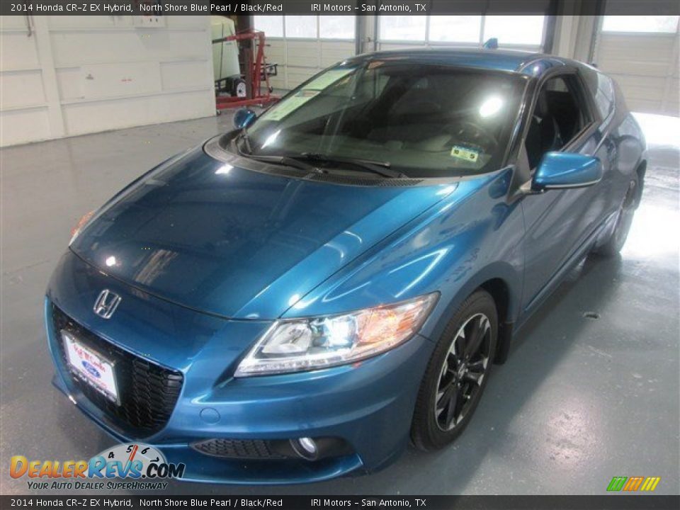 2014 Honda CR-Z EX Hybrid North Shore Blue Pearl / Black/Red Photo #3