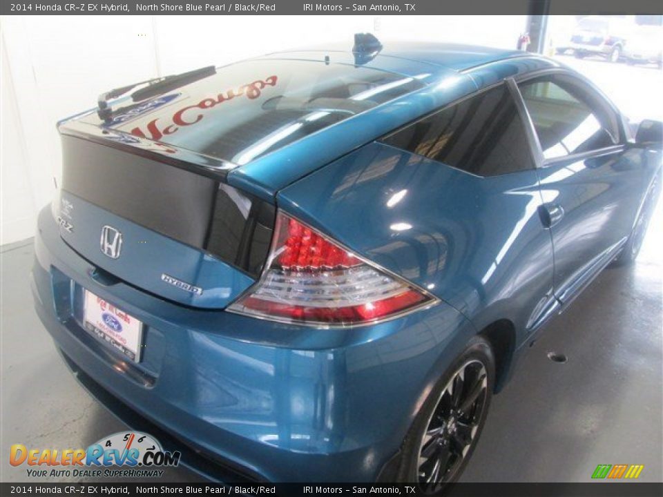 2014 Honda CR-Z EX Hybrid North Shore Blue Pearl / Black/Red Photo #8