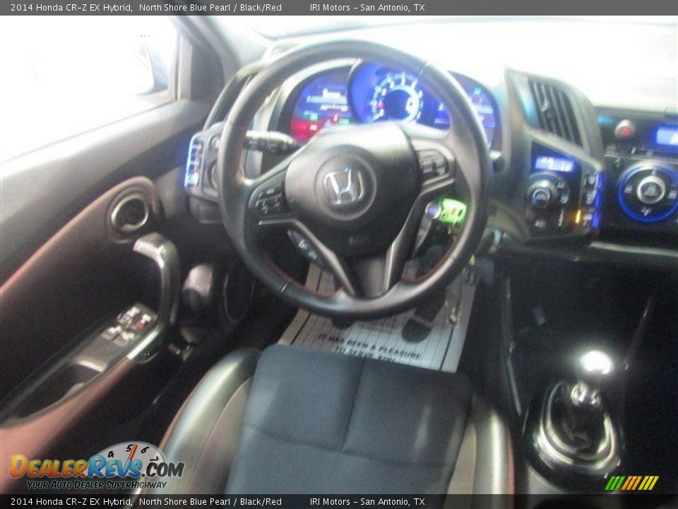 2014 Honda CR-Z EX Hybrid North Shore Blue Pearl / Black/Red Photo #12