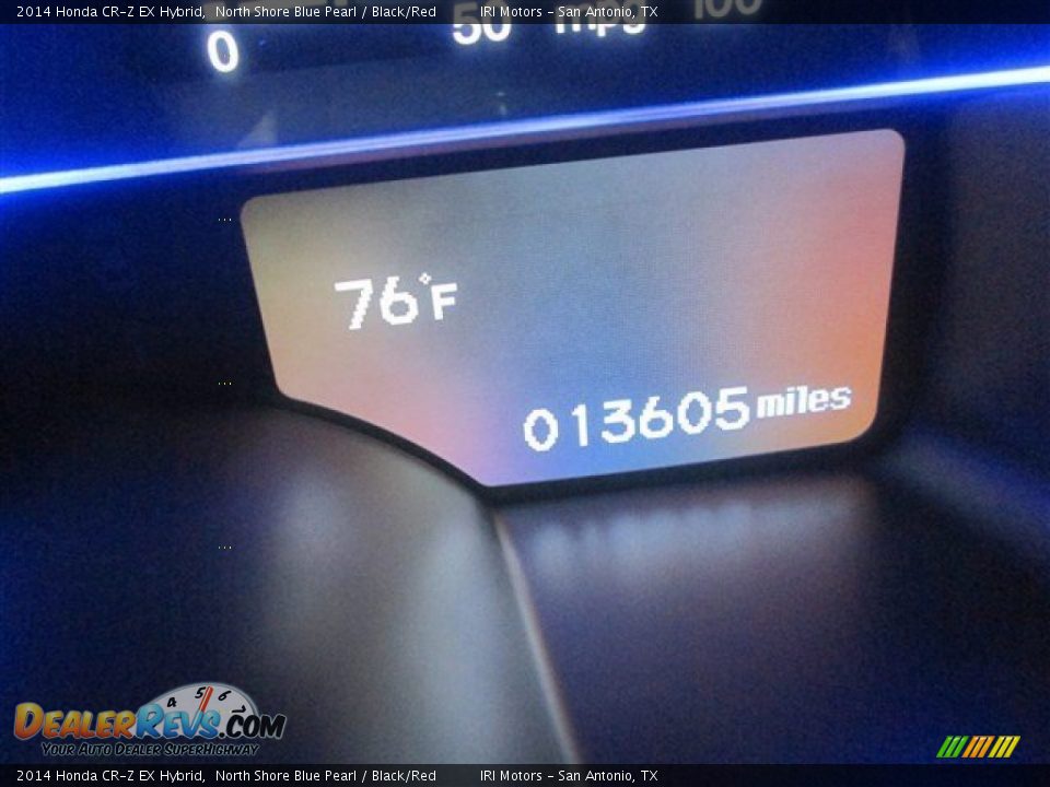 2014 Honda CR-Z EX Hybrid North Shore Blue Pearl / Black/Red Photo #21