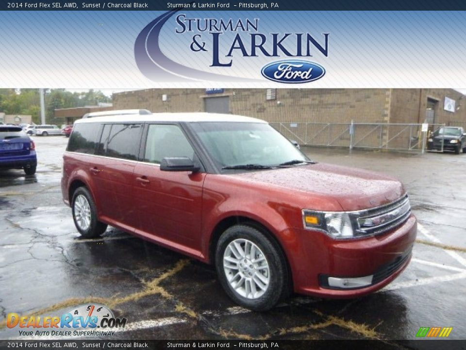 2014 Ford Flex SEL AWD Sunset / Charcoal Black Photo #1