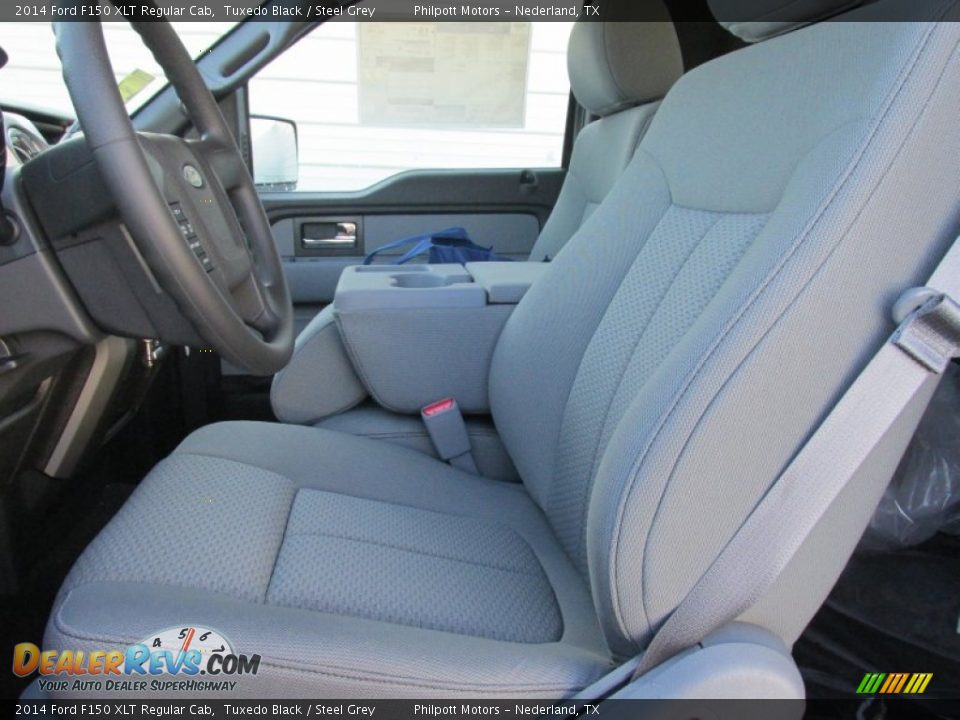 2014 Ford F150 XLT Regular Cab Tuxedo Black / Steel Grey Photo #22