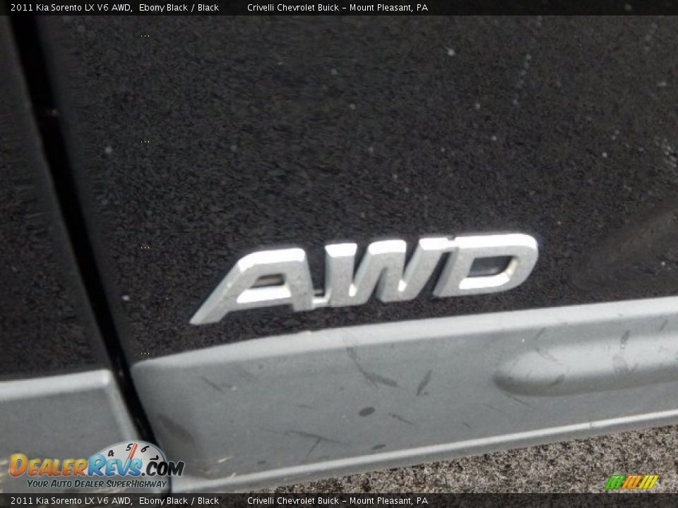 2011 Kia Sorento LX V6 AWD Ebony Black / Black Photo #4