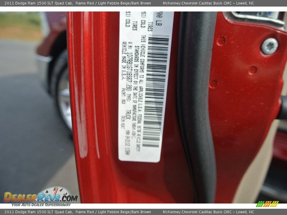 2011 Dodge Ram 1500 SLT Quad Cab Flame Red / Light Pebble Beige/Bark Brown Photo #7