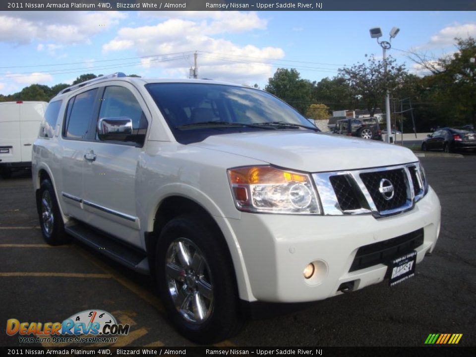 2011 Nissan Armada Platinum 4WD Blizzard White / Almond Photo #3