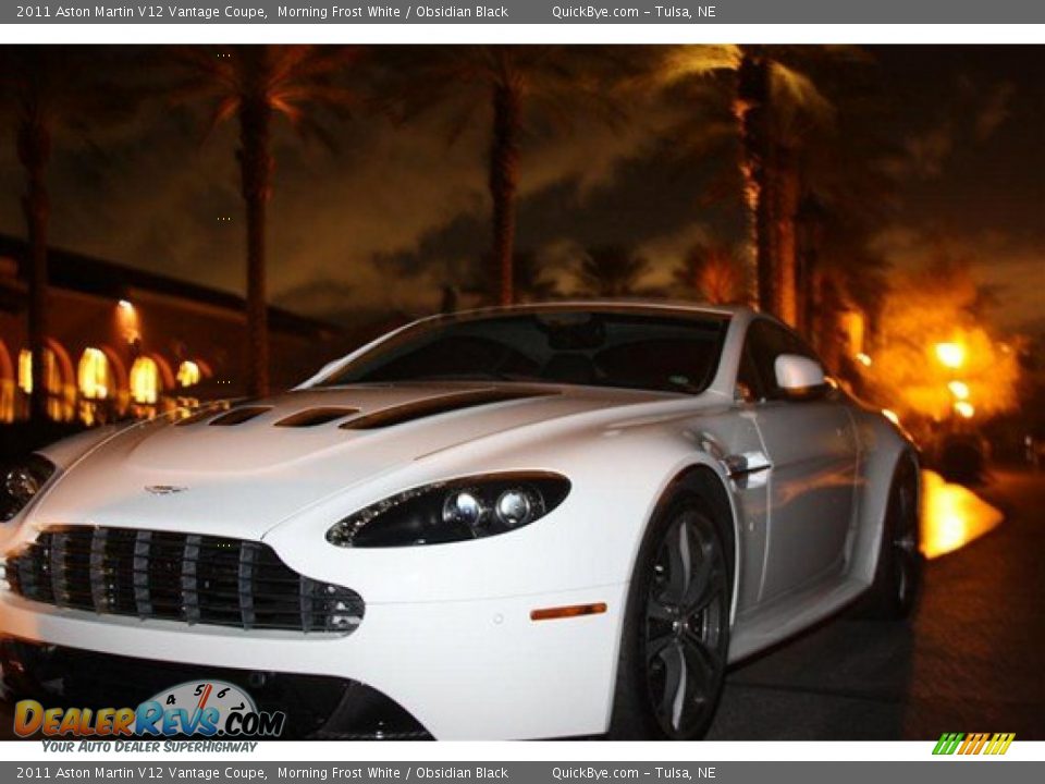 2011 Aston Martin V12 Vantage Coupe Morning Frost White / Obsidian Black Photo #2