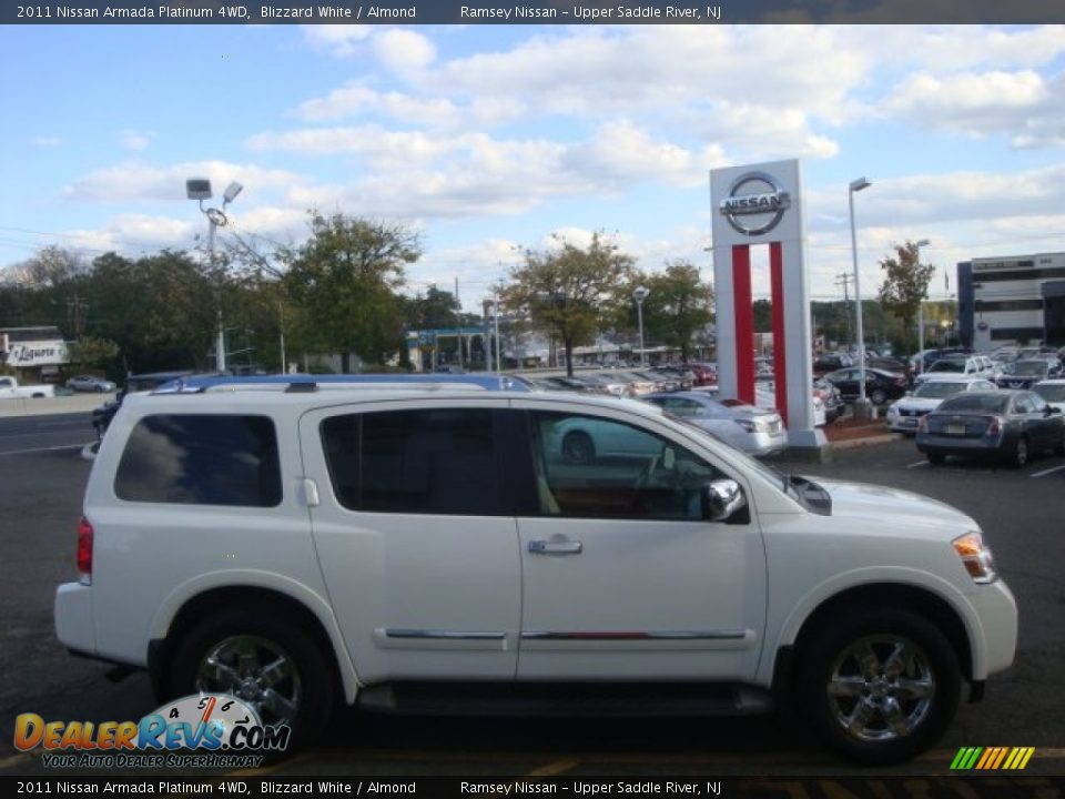 2011 Nissan Armada Platinum 4WD Blizzard White / Almond Photo #4