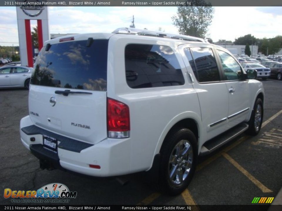 2011 Nissan Armada Platinum 4WD Blizzard White / Almond Photo #5