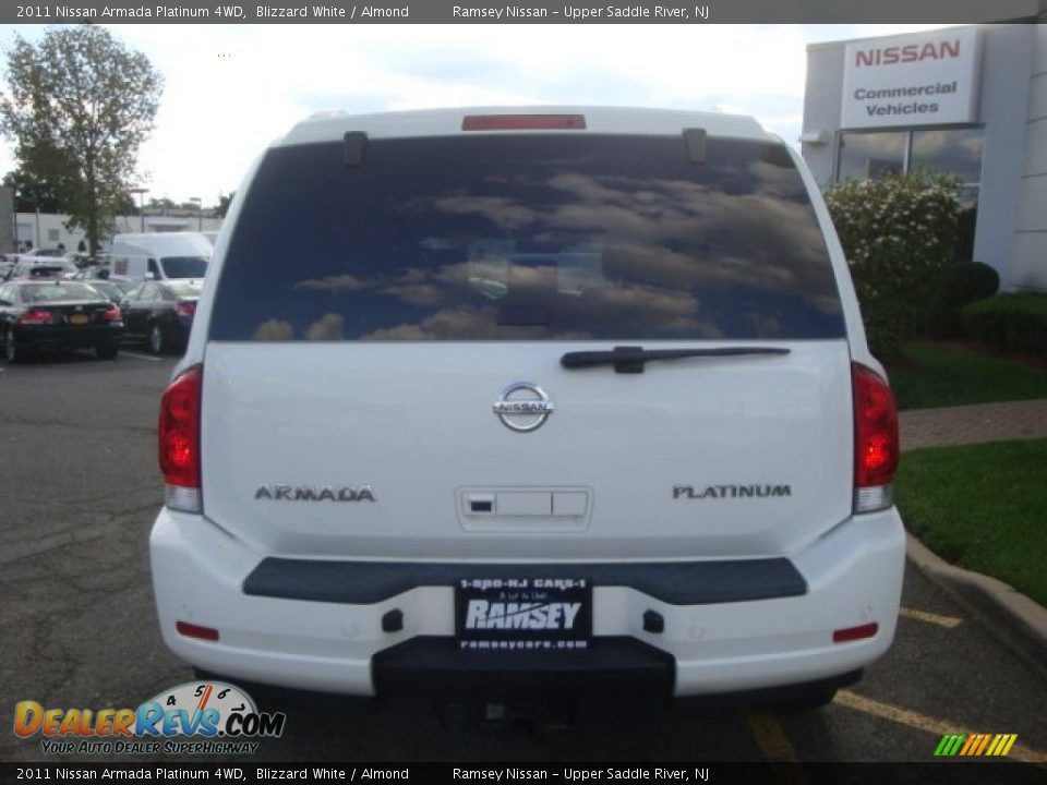 2011 Nissan Armada Platinum 4WD Blizzard White / Almond Photo #6