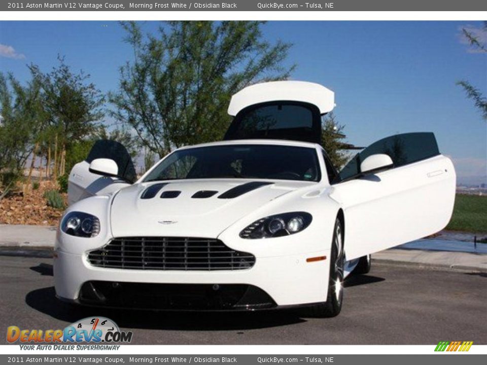 2011 Aston Martin V12 Vantage Coupe Morning Frost White / Obsidian Black Photo #5