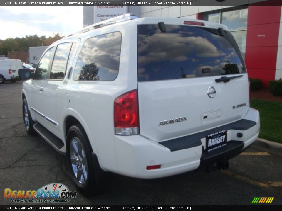 2011 Nissan Armada Platinum 4WD Blizzard White / Almond Photo #7