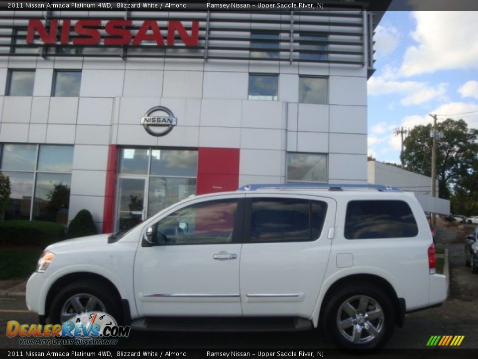 2011 Nissan Armada Platinum 4WD Blizzard White / Almond Photo #8