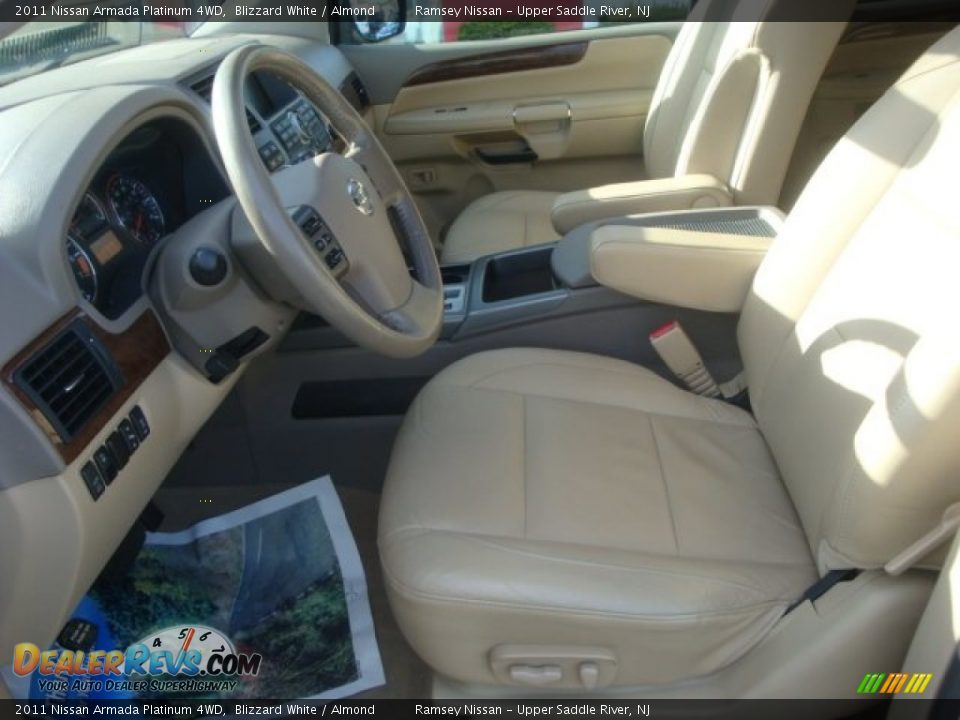2011 Nissan Armada Platinum 4WD Blizzard White / Almond Photo #13