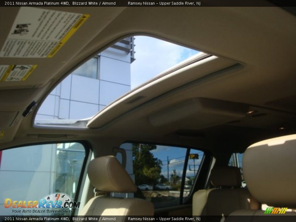 2011 Nissan Armada Platinum 4WD Blizzard White / Almond Photo #14