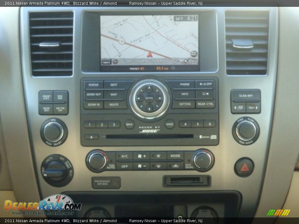 2011 Nissan Armada Platinum 4WD Blizzard White / Almond Photo #22
