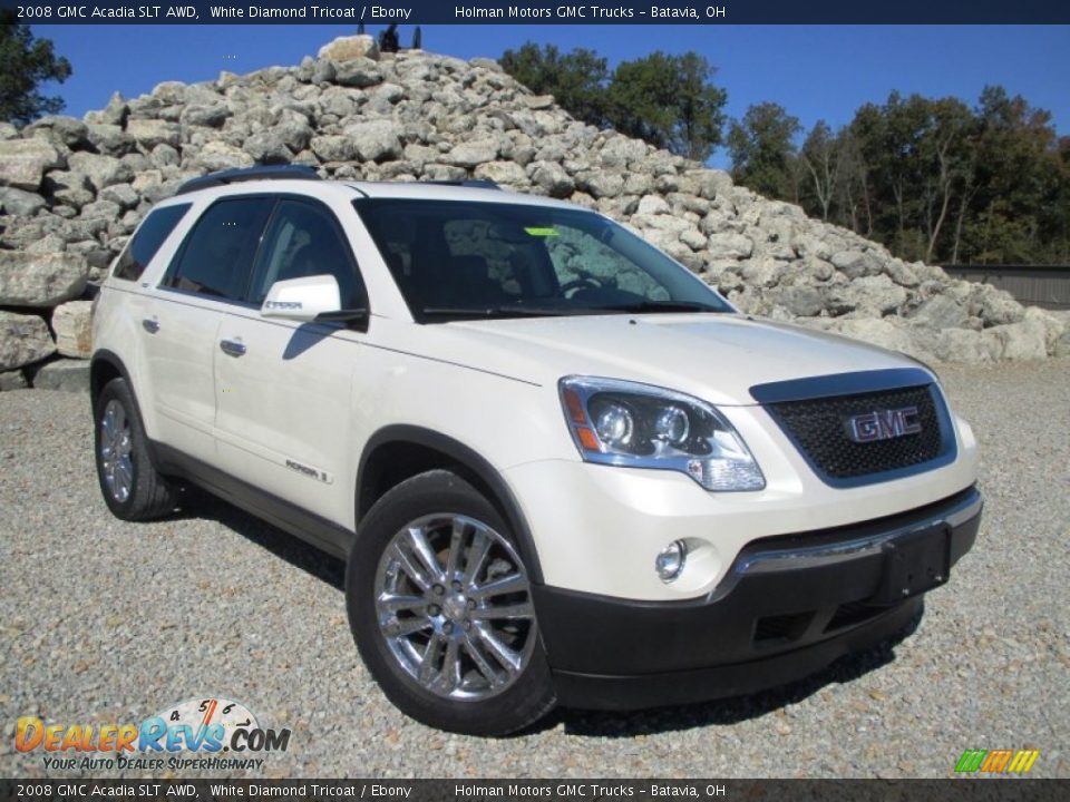 2008 GMC Acadia SLT AWD White Diamond Tricoat / Ebony Photo #1