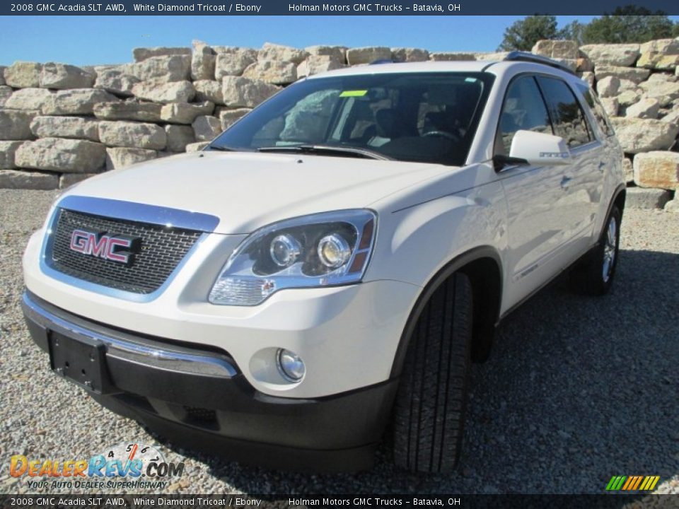 2008 GMC Acadia SLT AWD White Diamond Tricoat / Ebony Photo #2