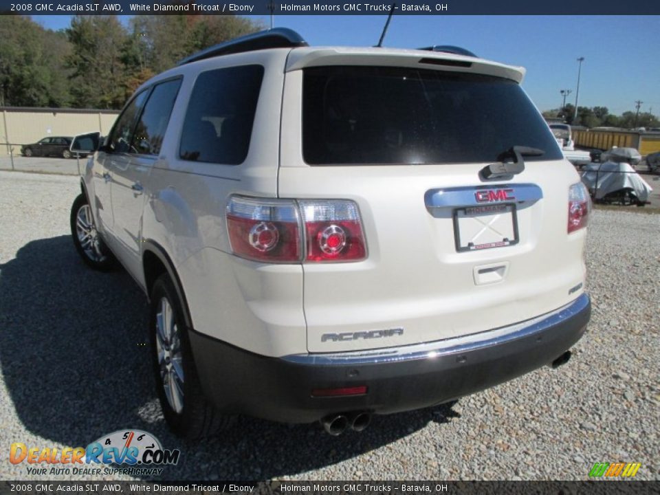 2008 GMC Acadia SLT AWD White Diamond Tricoat / Ebony Photo #30