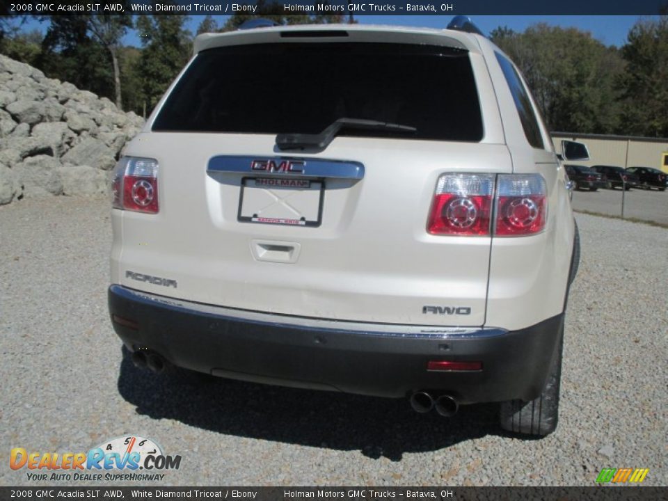 2008 GMC Acadia SLT AWD White Diamond Tricoat / Ebony Photo #35