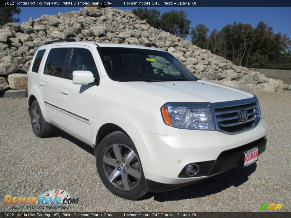 2012 Honda Pilot Touring 4WD White Diamond Pearl / Gray Photo #1