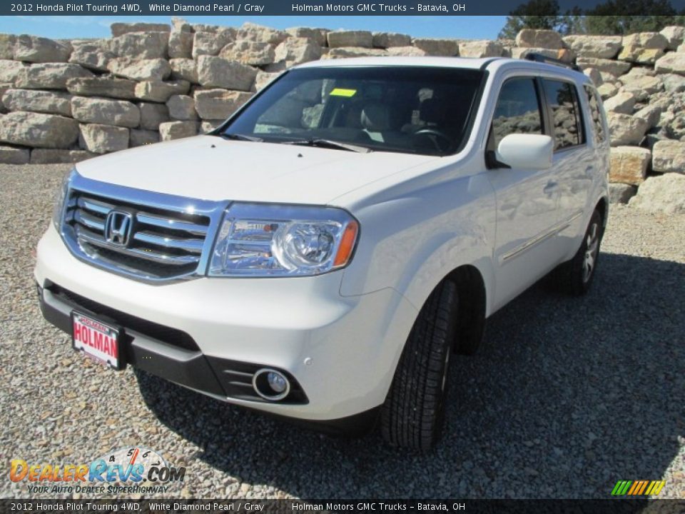 2012 Honda Pilot Touring 4WD White Diamond Pearl / Gray Photo #2