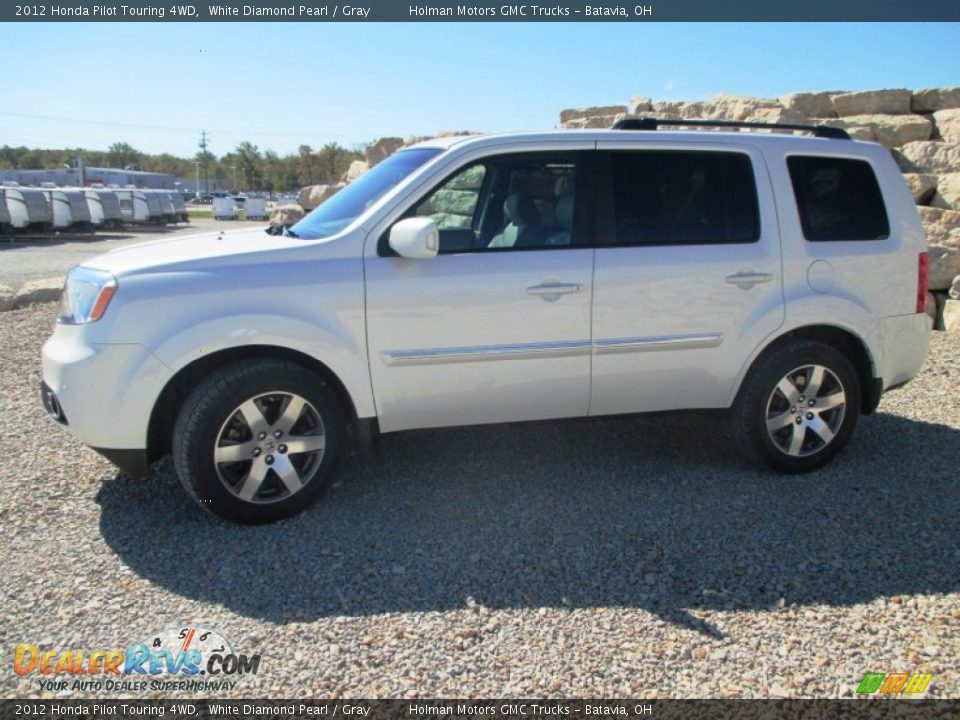 2012 Honda Pilot Touring 4WD White Diamond Pearl / Gray Photo #3