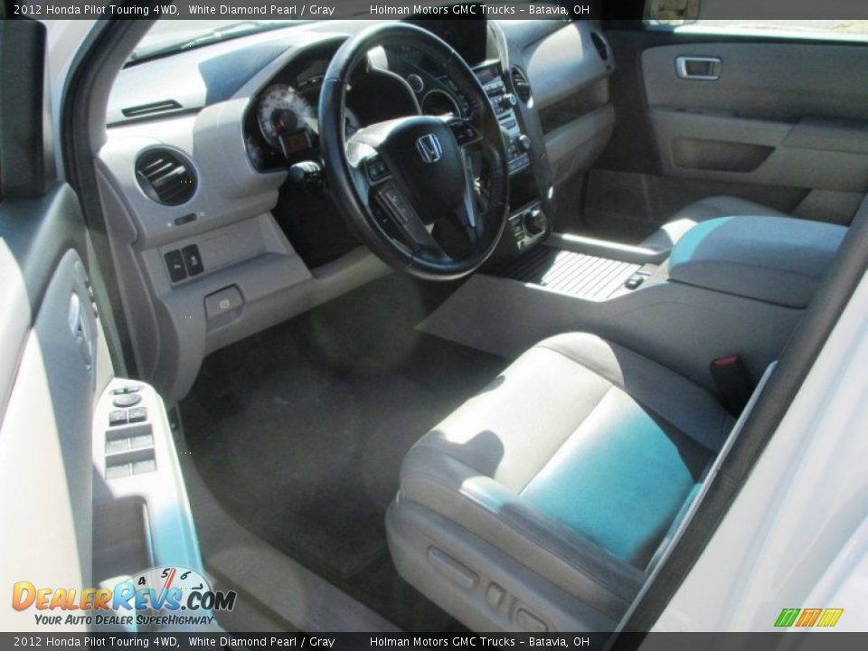 2012 Honda Pilot Touring 4WD White Diamond Pearl / Gray Photo #5