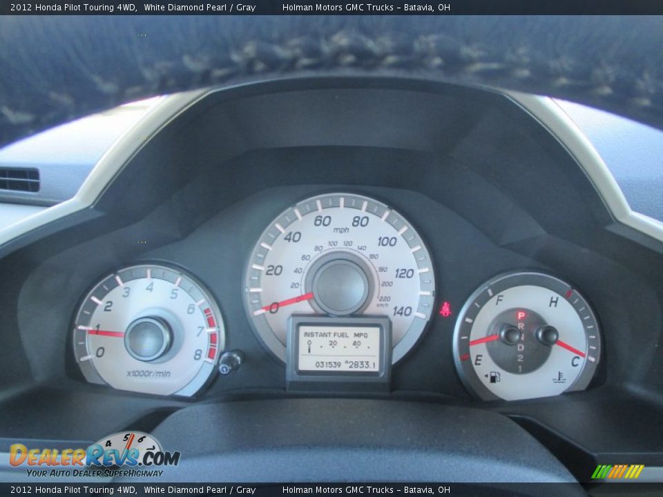 2012 Honda Pilot Touring 4WD White Diamond Pearl / Gray Photo #19