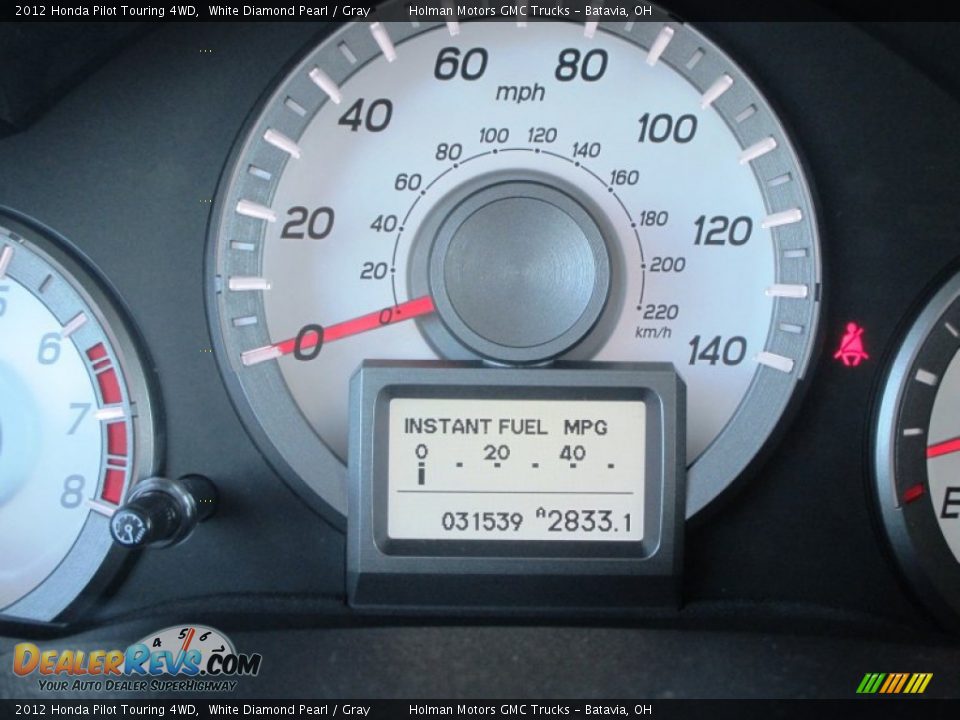 2012 Honda Pilot Touring 4WD White Diamond Pearl / Gray Photo #20