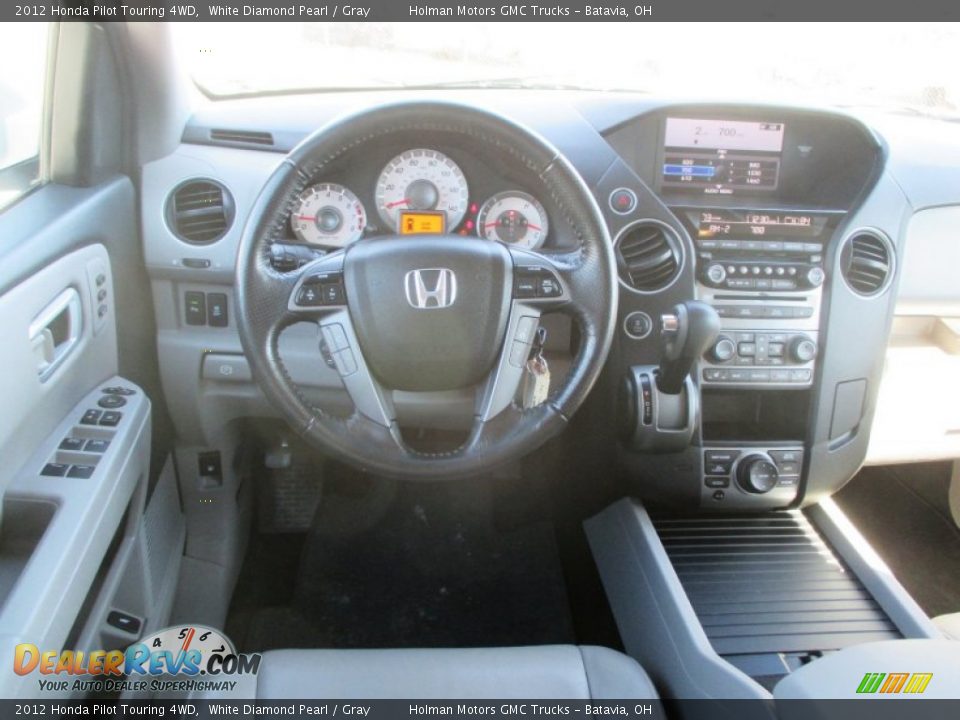 2012 Honda Pilot Touring 4WD White Diamond Pearl / Gray Photo #24