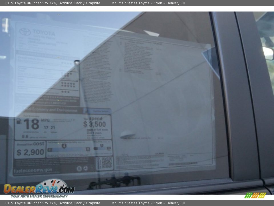 2015 Toyota 4Runner SR5 4x4 Attitude Black / Graphite Photo #10