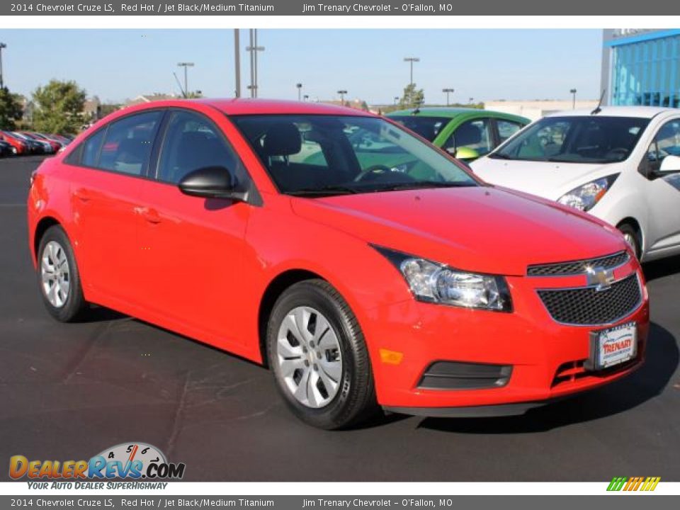 2014 Chevrolet Cruze LS Red Hot / Jet Black/Medium Titanium Photo #2