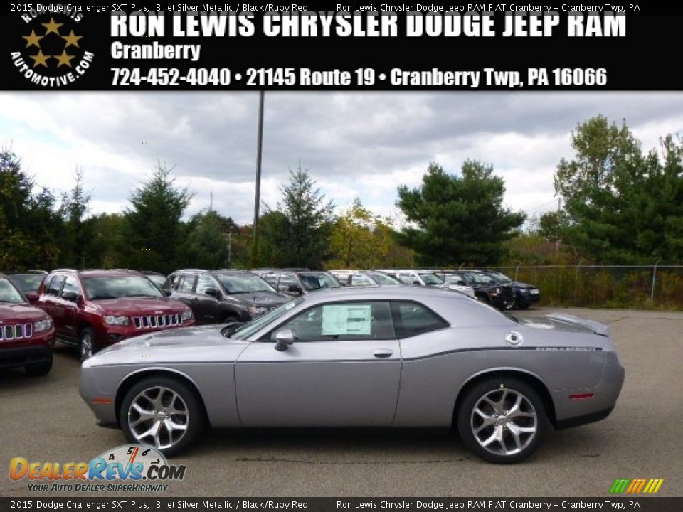 2015 Dodge Challenger SXT Plus Billet Silver Metallic / Black/Ruby Red Photo #1