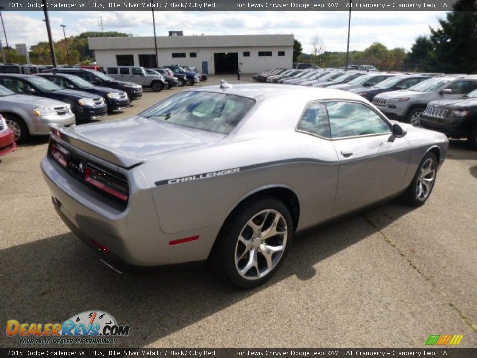 2015 Dodge Challenger SXT Plus Billet Silver Metallic / Black/Ruby Red Photo #6
