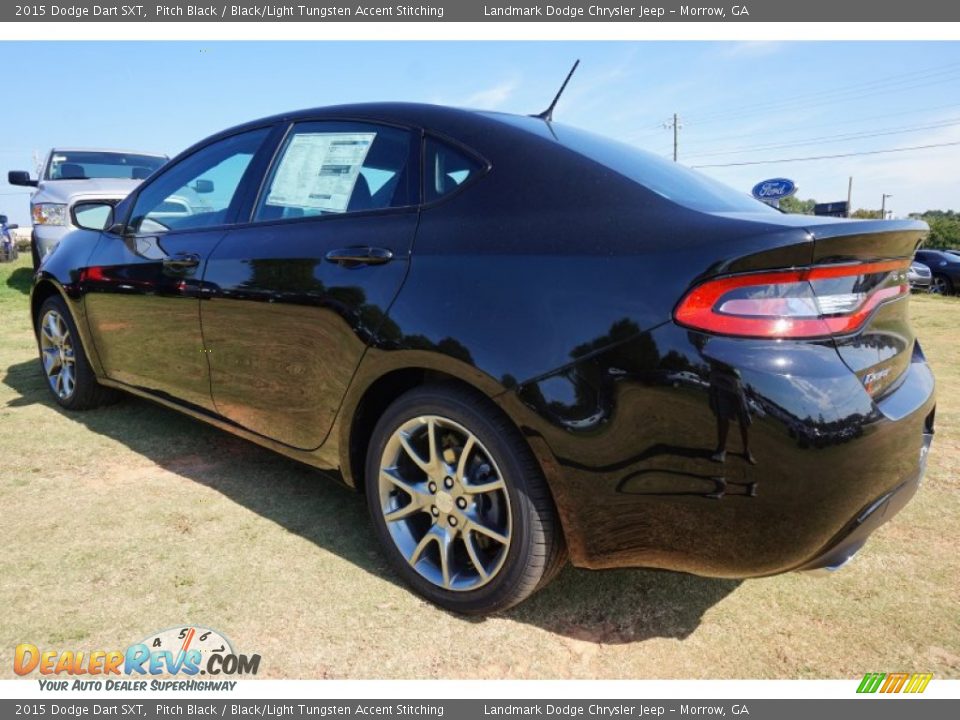 2015 Dodge Dart SXT Pitch Black / Black/Light Tungsten Accent Stitching Photo #2