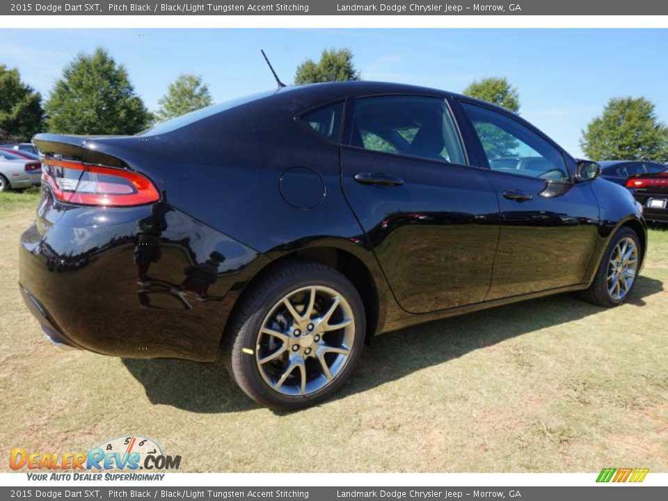 2015 Dodge Dart SXT Pitch Black / Black/Light Tungsten Accent Stitching Photo #3