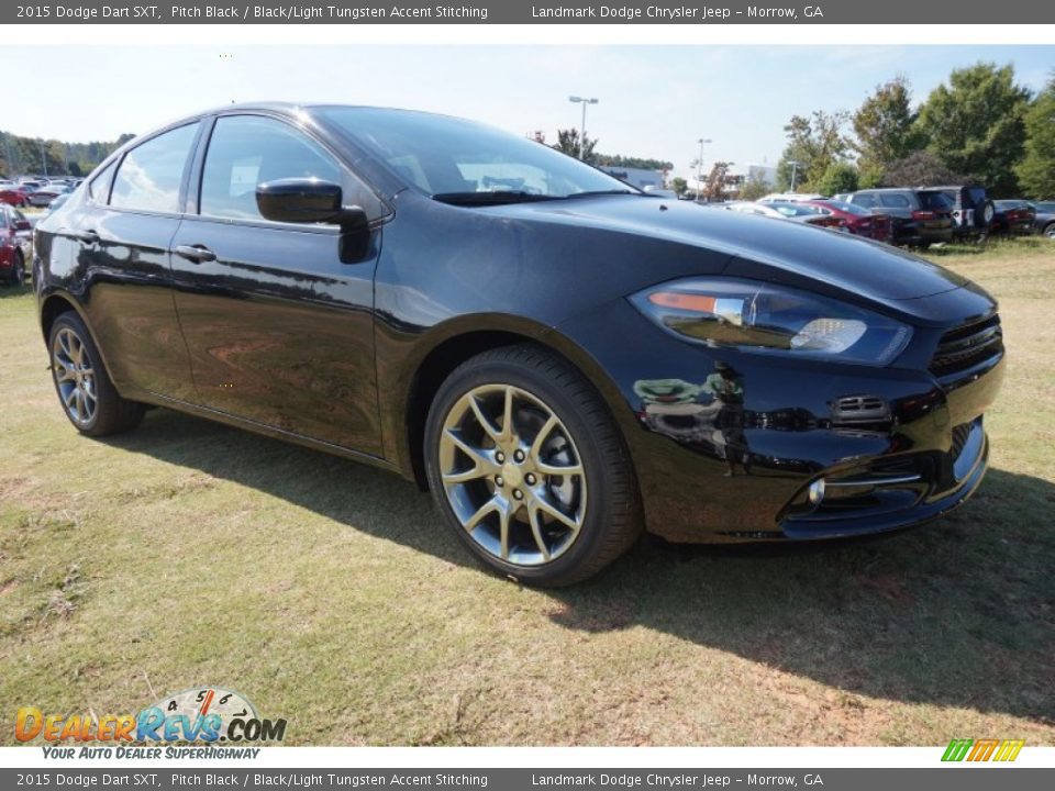 2015 Dodge Dart SXT Pitch Black / Black/Light Tungsten Accent Stitching Photo #4