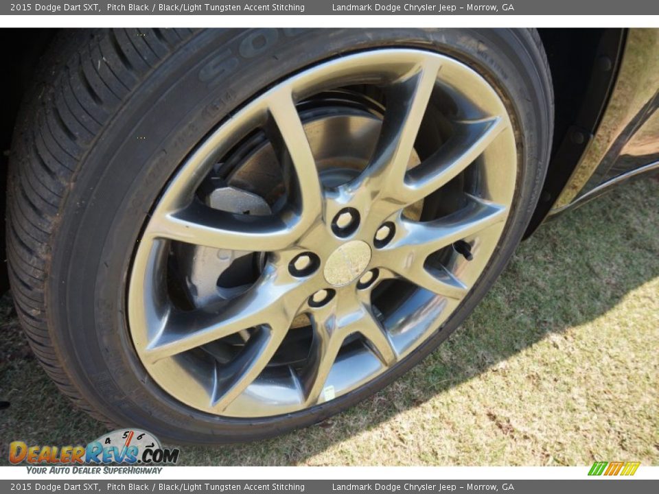 2015 Dodge Dart SXT Pitch Black / Black/Light Tungsten Accent Stitching Photo #5