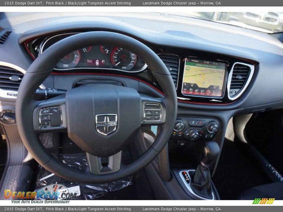 2015 Dodge Dart SXT Pitch Black / Black/Light Tungsten Accent Stitching Photo #7