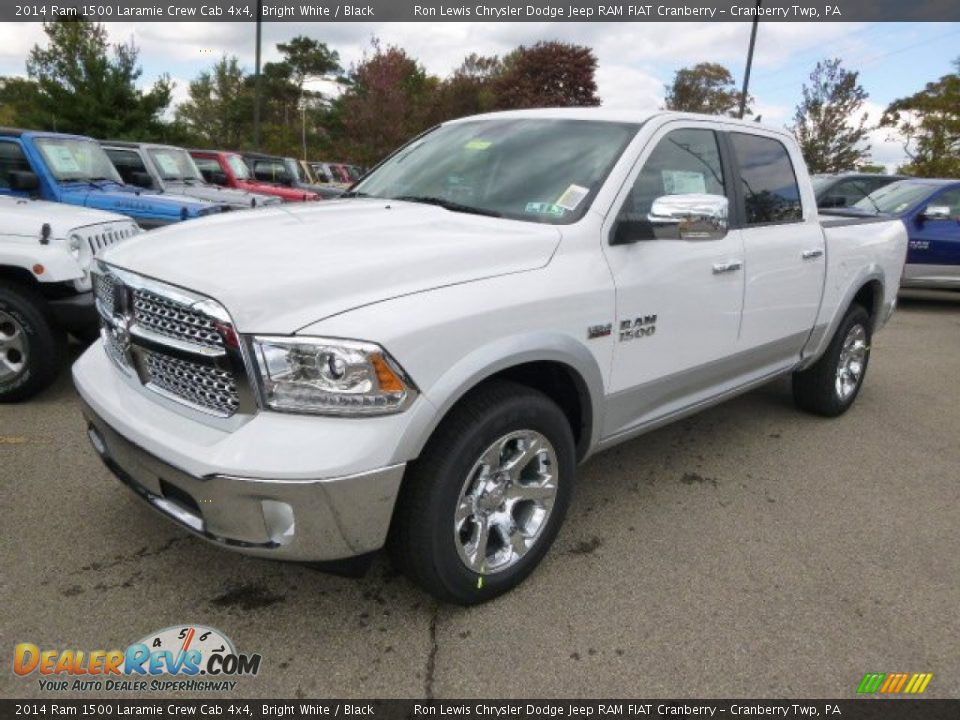 2014 Ram 1500 Laramie Crew Cab 4x4 Bright White / Black Photo #2