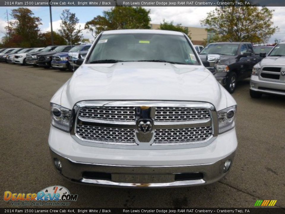 2014 Ram 1500 Laramie Crew Cab 4x4 Bright White / Black Photo #3