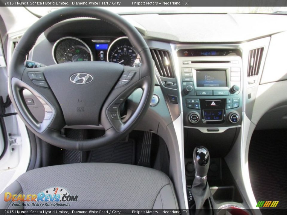 Dashboard of 2015 Hyundai Sonata Hybrid Limited Photo #27